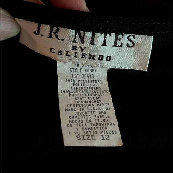 Elegant Vintage 90s Sheer Black Cocktail Jacket Beaded Ruffle Front Long Sleeve - Picture 8 of 8